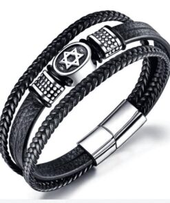 צמיד עור "מגן דוד"